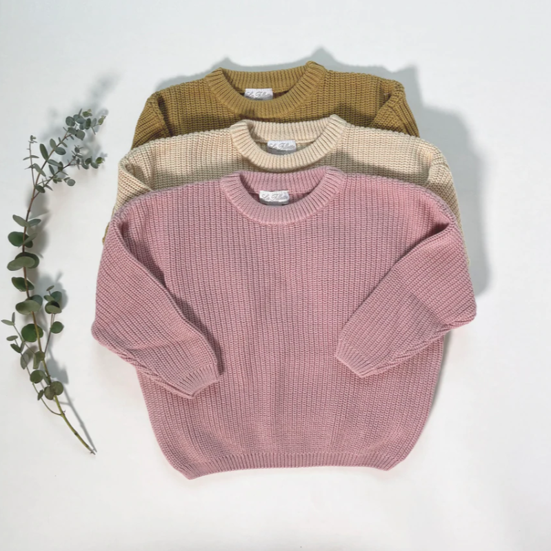 knitted sweater baby - gebreide katoenen trui