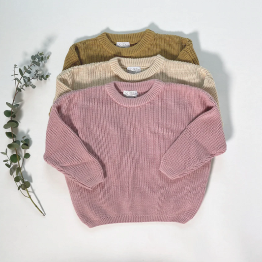knitted sweater baby - gebreide katoenen trui